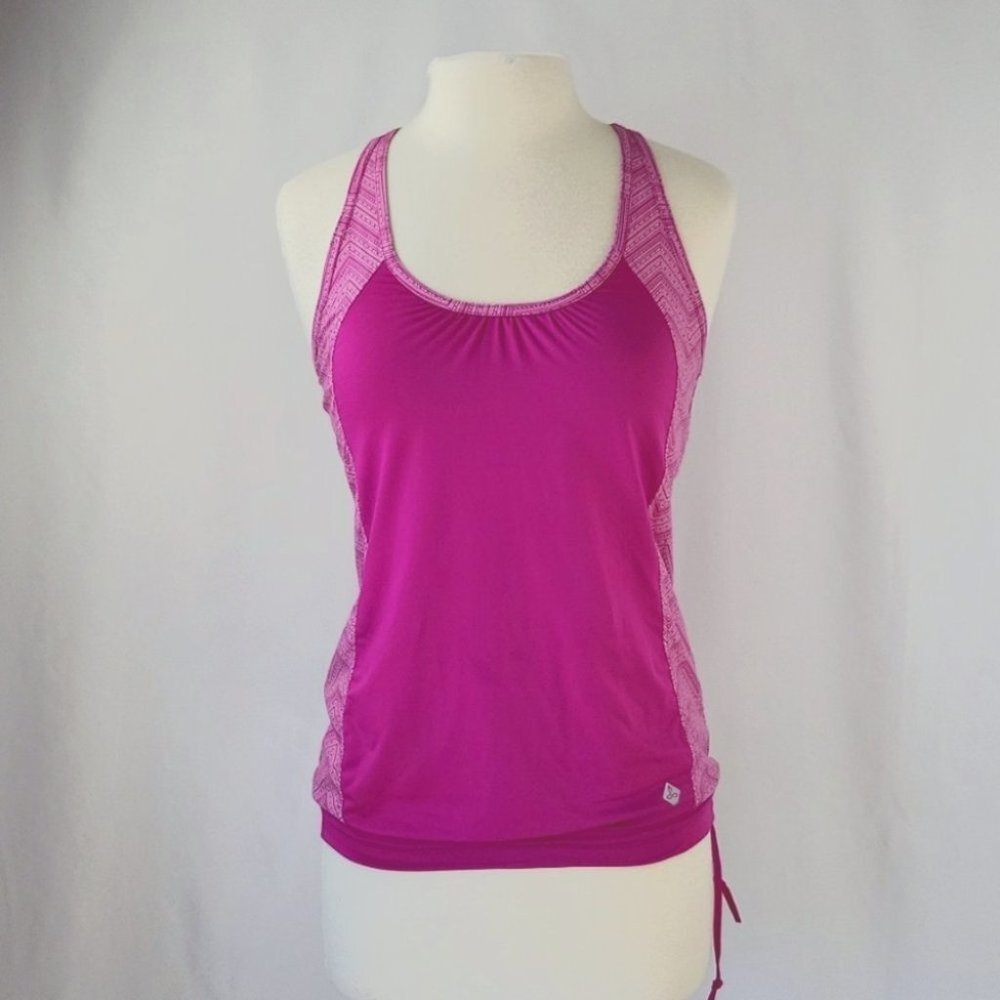 Prana Retro Tie Waist Racerback Tank Top Fuschia Size Small